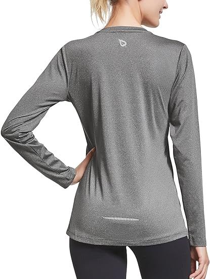 BALEAF Women's Long Sleeve Running Shirts Workout Tops Athletic Active Quick Dry Soft Lightweight | Amazon (US)