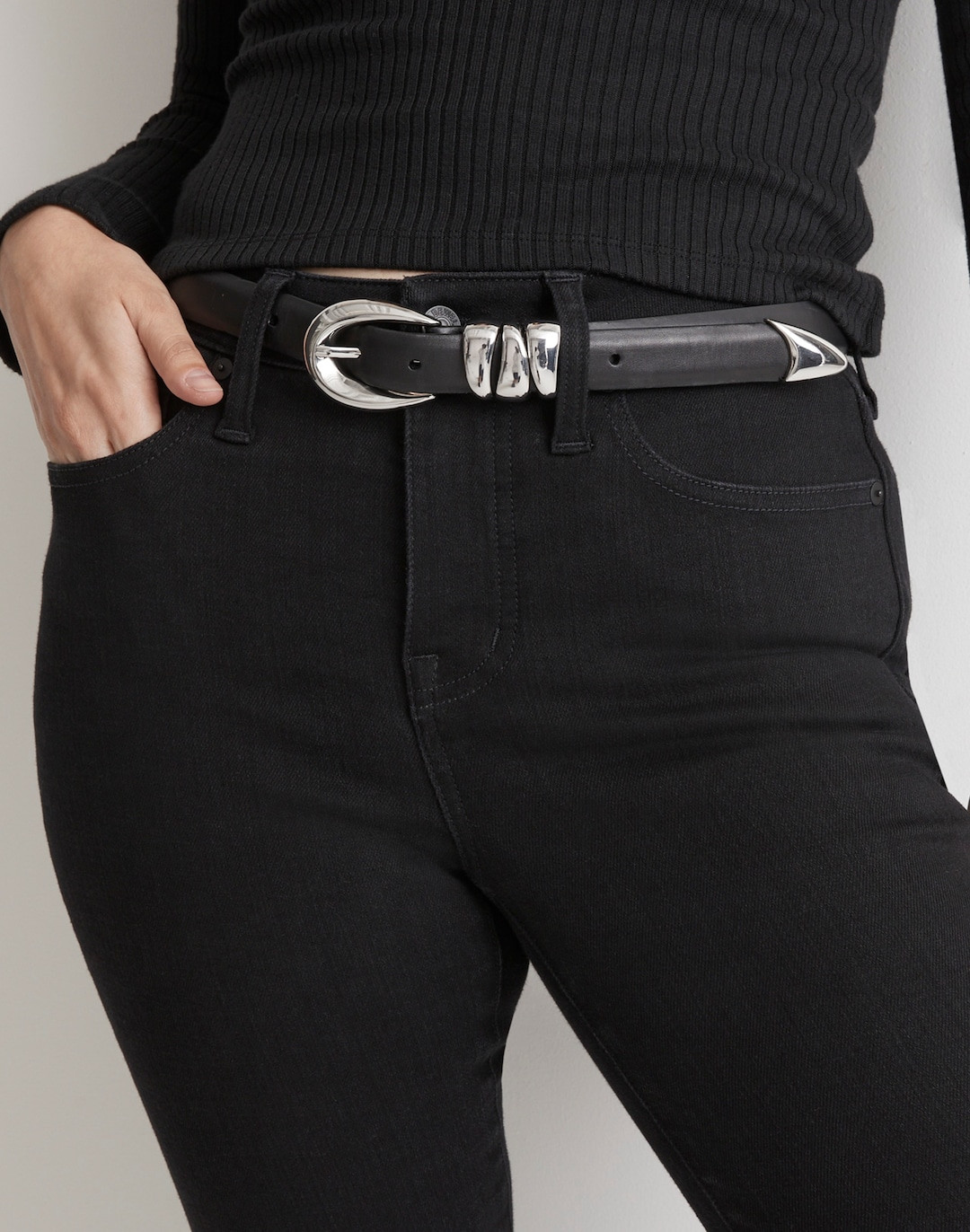 Triple Metal Keeper Belt in Leather | Madewell