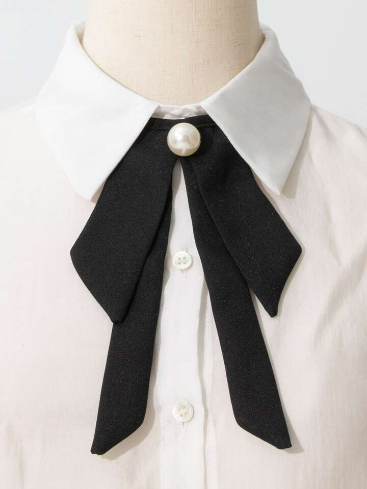1pc Bow Tie Beading Dickey Collar Elegant Suitable For Daily Wear | SHEIN