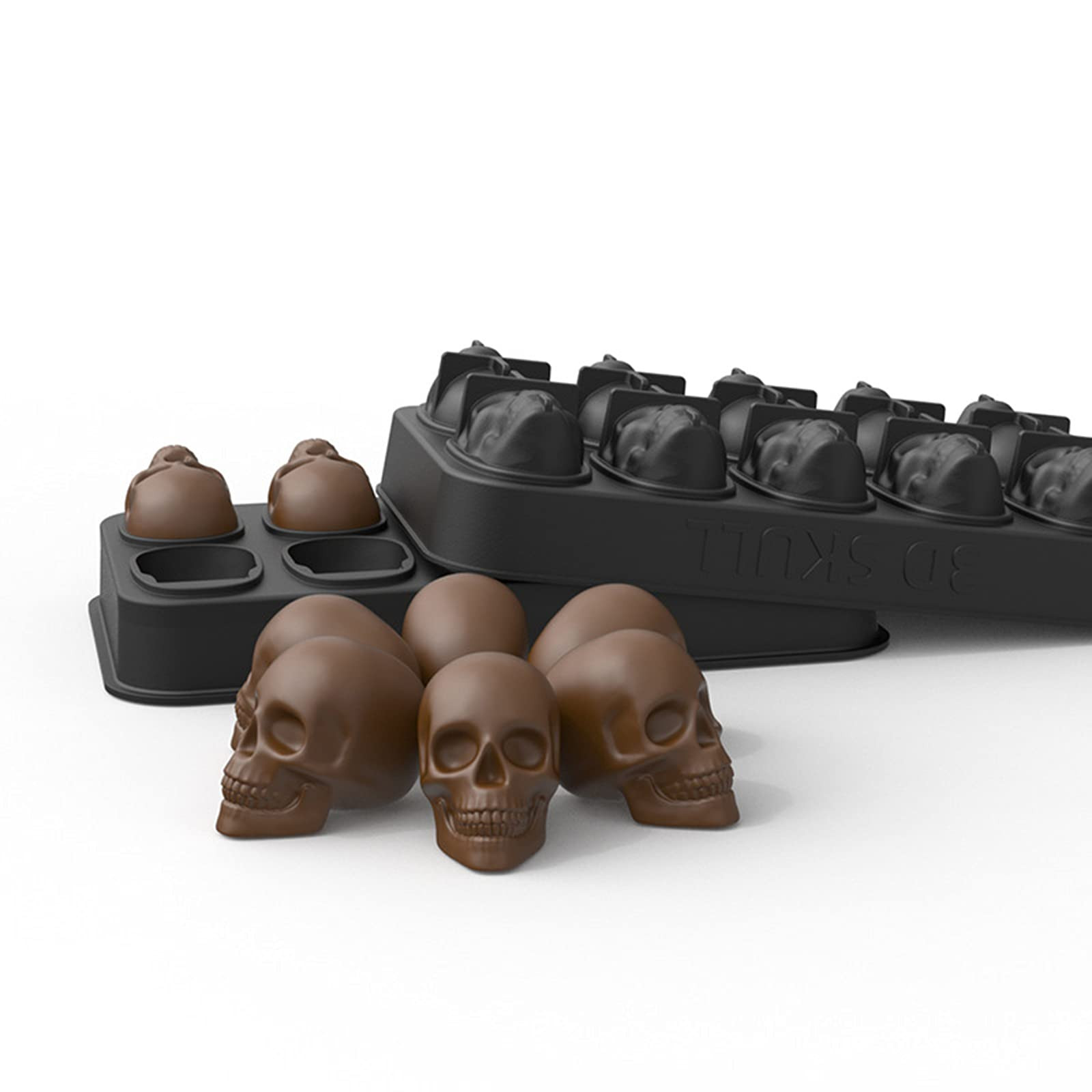 RoseFlower 3D Silicone Skull Ice Cube Mold Tray Ice Cube Makers Freezer Baking Mould, Skull Choco... | Amazon (UK)