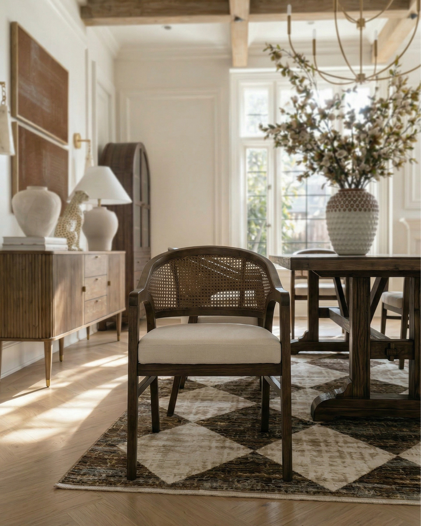 Shop the look:
* upholstered bed cream textured fabric
* channel tufted bed neutral
* boucle bench ivory curved modern
* ribbed wood nightstands dark walnut
* curved wood dresser fluted front
* modern vintage dresser brass hardware
* boucle accent chair cream wood legs
* brass chandelier modern candle style
* gold minimalist chandelier linear arms
* brass wall sconces stone shade
* alabaster wall sconces gold
* ceramic table lamp cream base white shade
* moody floral wall art large canvas
* gold scalloped wall mirrors
* decorative ceramic vase large neutral
* greenery stems in ceramic vase
* black and brown patterned throw pillow
* stacked neutral coffee table books
* decorative stone bowl tray
* white duvet cover luxury hotel style
* chunky knit throw blanket brown
* neutral throw blanket layered bedding
* white pillows minimal bedding
* textured cream bed upholstery
* brown cream geometric area rug
* diamond pattern rug neutral tones
* vintage inspired rug brown beige
* neutral bedroom ideas
* beige and brown bedroom decor
* luxury neutral bedroom
* organic modern home decor
* cozy minimalist bedroom
* designer inspired bedroom
* timeless bedroom design
* Rectangular wood dining table
* Solid wood pedestal dining table
* Dark walnut dining table
* Traditional farmhouse dining table
* Cane back dining chairs
* Woven rattan dining chairs
* Upholstered seat dining chairs
* Mid-century traditional dining chairs
* Wooden sideboard cabinet
* Fluted wood sideboard
* Vintage-style display cabinet / hutch
#LTKSaleAlert

#LTKsale #LTKhome
