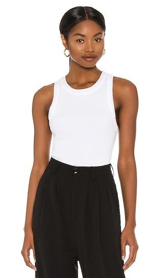 Isabel Rib Tank in White | Revolve Clothing (Global)