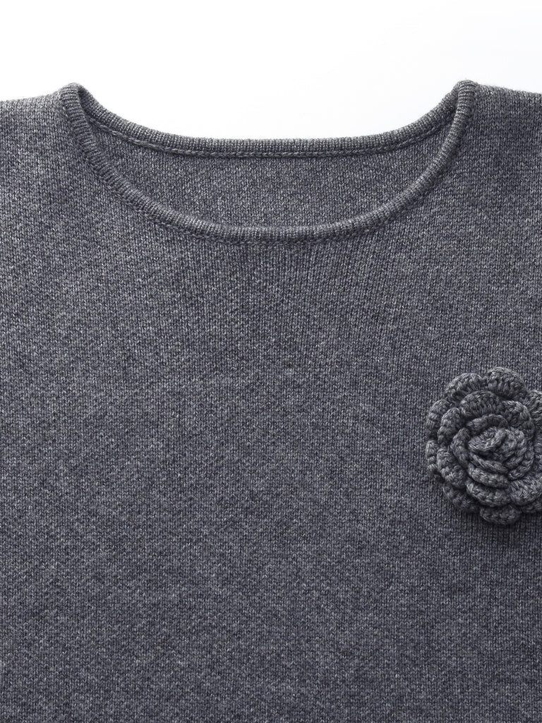 Wool Blend Women Knit Top With Detachable Brooch | GOELIA