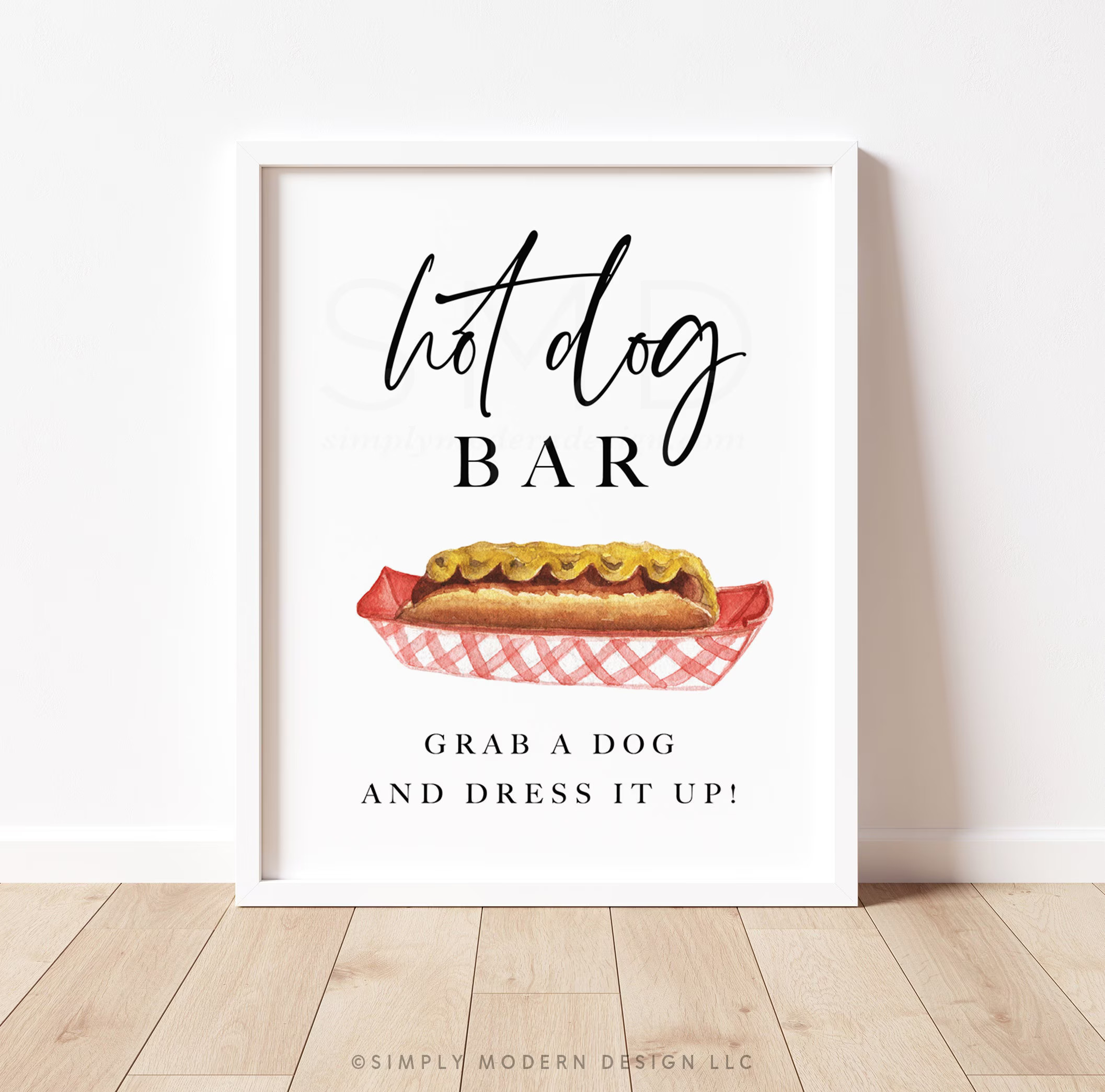 hot dog bar sign, food station, build your own hot dog, backyard bbq sign, hot dog station sign, minimalist, instant download, 8x10, STNS | Etsy (Global)