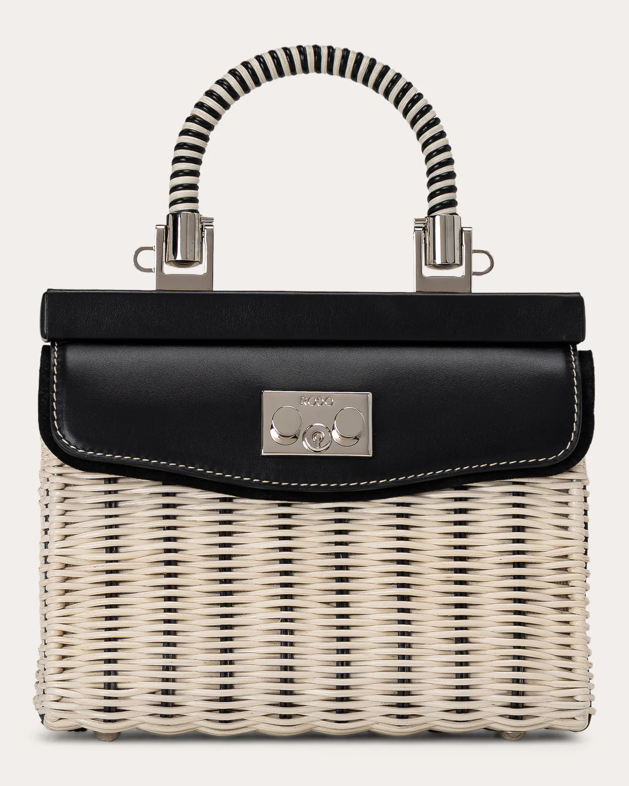 Small Paris Woven Wicker Leather Handbag | Olivela
