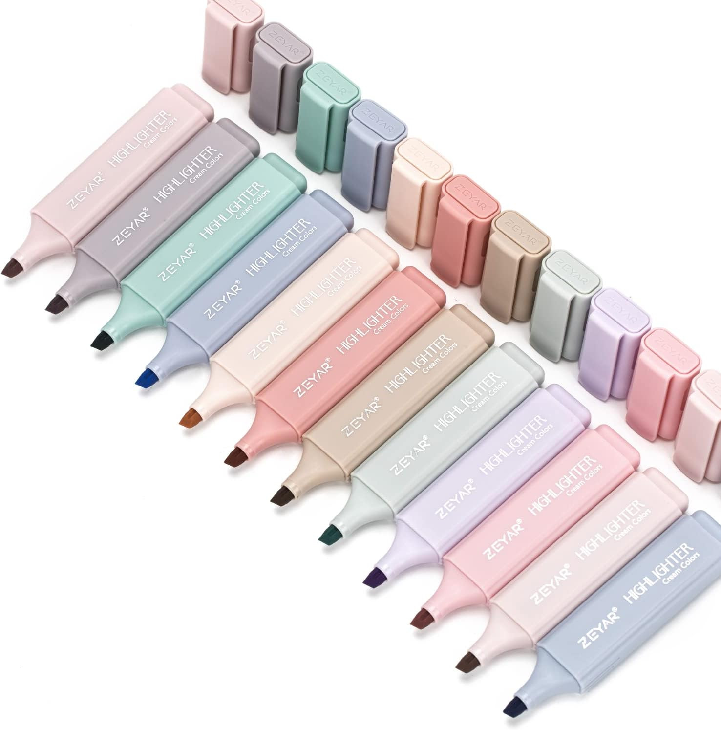 ZEYAR Highlighter Pen, Cream Colors Chisel Tip, Aesthetic Highlighter Marker, Water Based, Quick ... | Amazon (US)