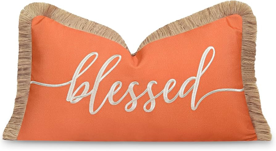 Hofdeco Premium Fall Coastal Patio Indoor Outdoor Lumbar Pillow Cover Only, 12"x20" Water Repelle... | Amazon (US)