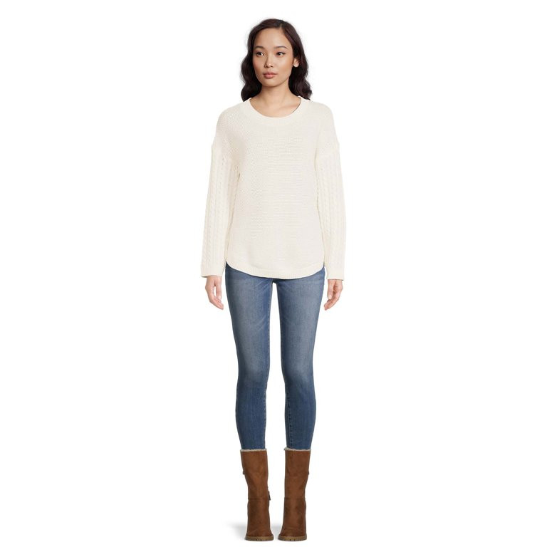 Time And Tru Women's Cable Sweater Top - Walmart.com | Walmart (US)