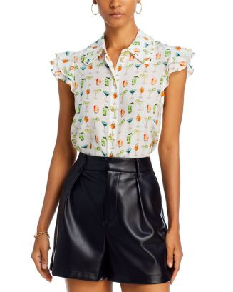 Martel Flutter Sleeve Silk Blouse | Bloomingdale's (US)