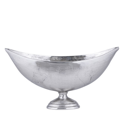 Ellipse Aluminum Wine Bottle Cooler with Square Base - 25.25" - Raw Nickel | Christmas Central