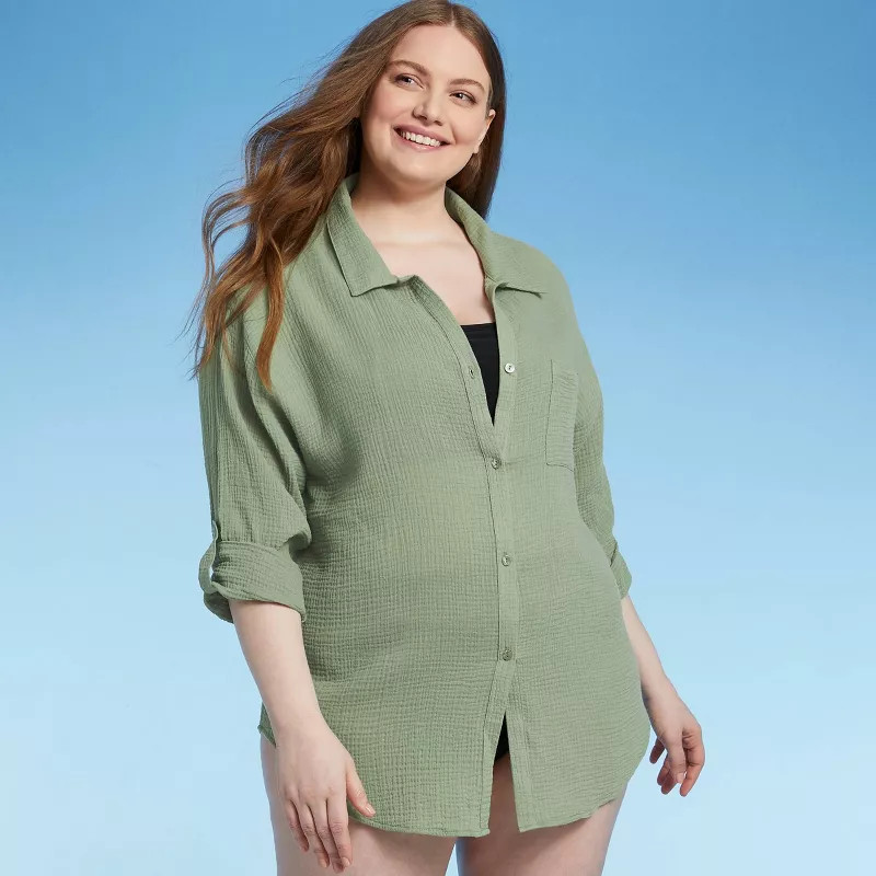 Women's Button-Up Cover Up Shirtdress - Kona Sol™ | Target