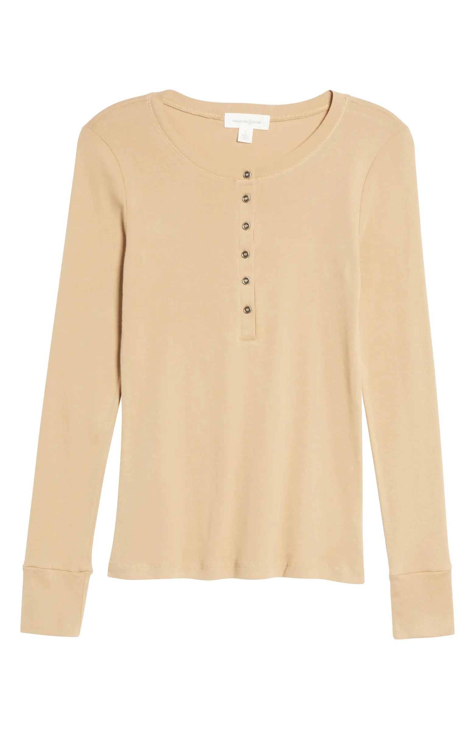 Rib Button Henley Top | Nordstrom