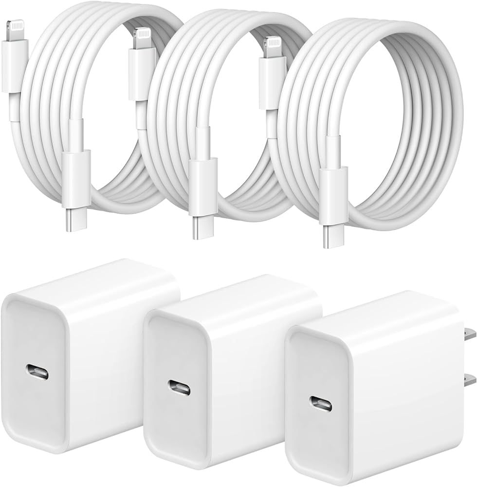 iPhone Fast Charger 3+3Pack 20W USB C Wall Charger with 6FT Fast Charging Cable Compatible with i... | Amazon (US)