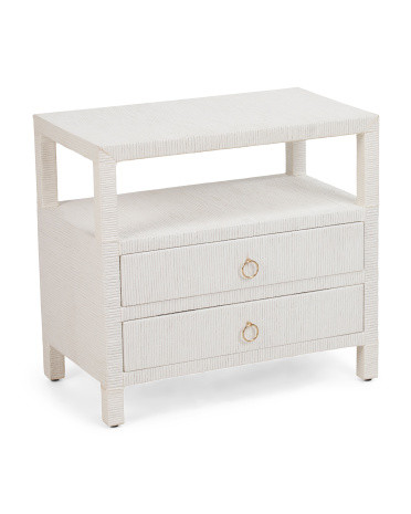 Raffia 2 Drawer Table | TJ Maxx