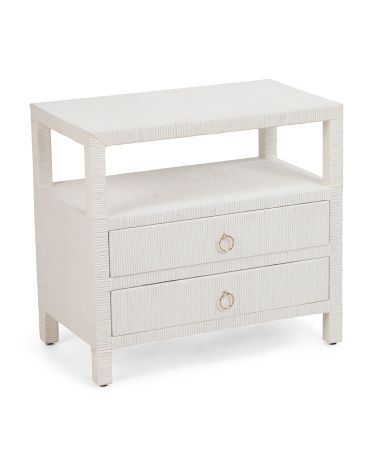 Raffia 2 Drawer Table | TJ Maxx