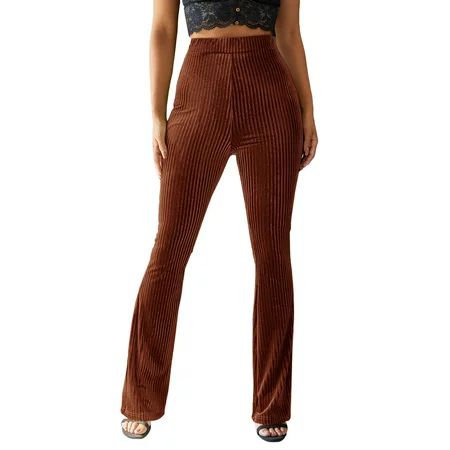 Blotona Flare Velvet Yoga Pants for Women High Waist Velvet Flare Leggings Palazzo Pants Flare Yoga  | Walmart (US)