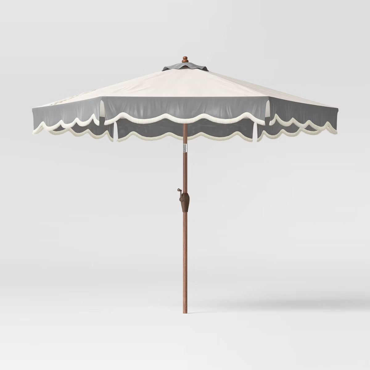 Round Scalloped Fringe Edge Outdoor Patio Market Umbrella Slate Blue - Threshold™ designed with... | Target