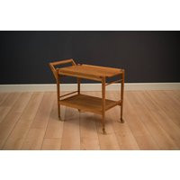 Mid Century TwoTier Oak Bar Cart Trolley | Etsy (US)