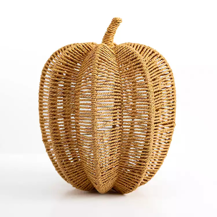 Natural Woven Rope Pumpkin Statue, 12 in. | Kirkland's Home