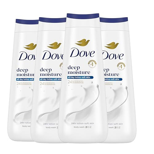 Dove Body Wash with Natural Nourishers for Instantly Soft Skin and Lasting Nourishment Deep Moisture Cleanser That Effectively Washes Away Bacteria While Nourishing Your Skin 20 oz (Pack of 4) | Amazon (US)