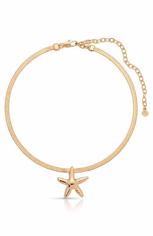 Ettika Mermaid Cove Smooth Starfish Pendant Necklace in Gold at Nordstrom | Nordstrom