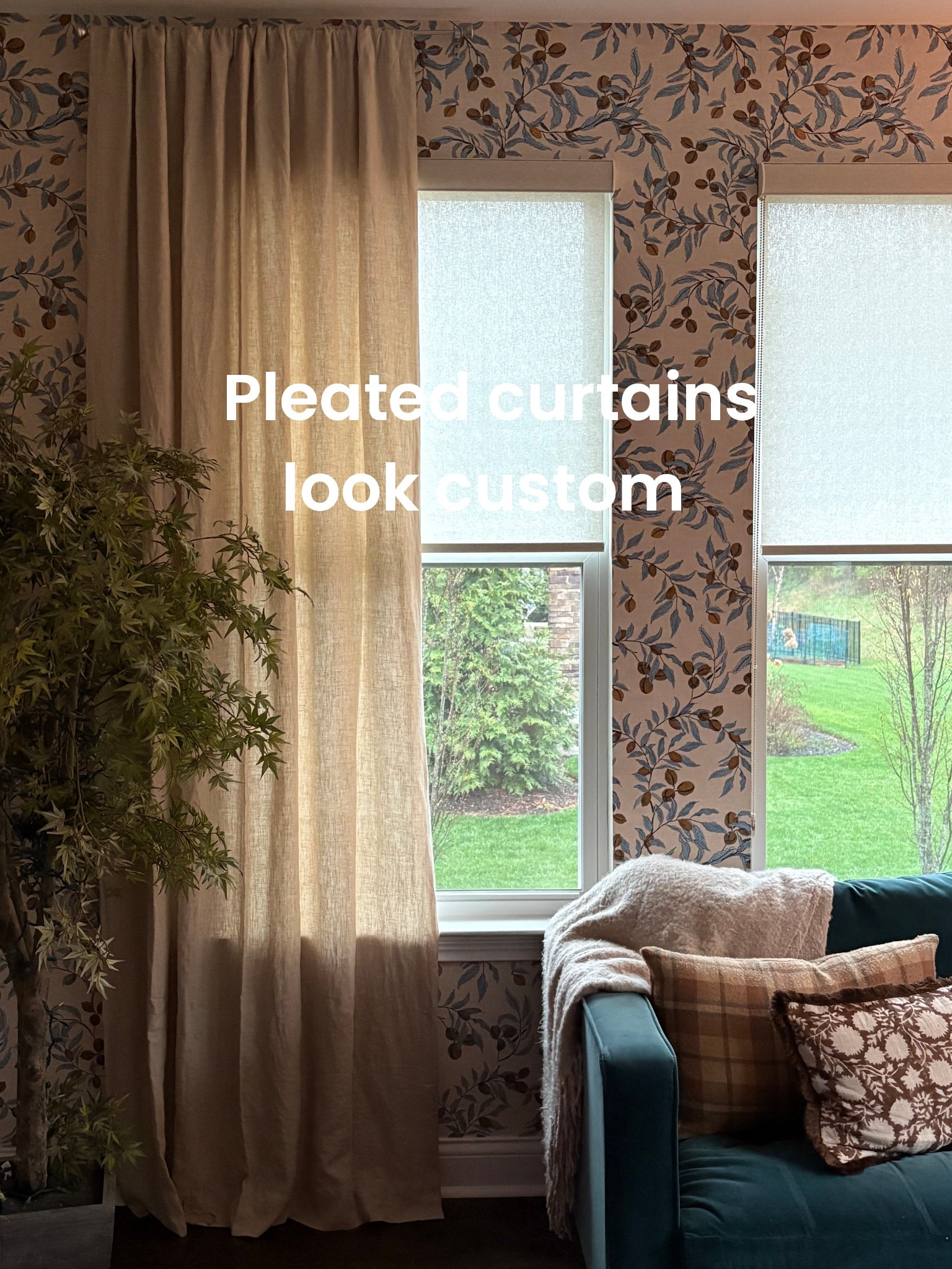Add pleated curtains and your room instantly looks better!
#curtains #pleated