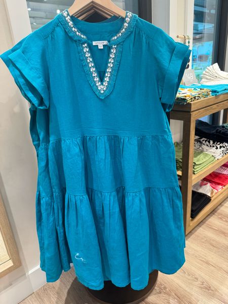 What's not to love about our Linen Embellished Cap Sleeve Dress? This linen design features fringe and beading around the split neck, plus seasonal cap sleeves. Pair it with sandals or heels for a summer look that matches your mood.
Made from linen fabric.

#LTKSeasonal #LTKOver40 #LTKStyleTip