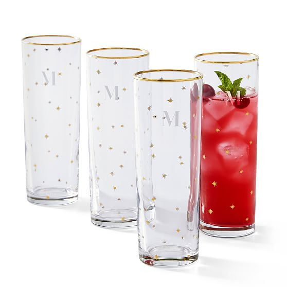 Gold Star Highball Glasses, Set of 4 | Mark and Graham