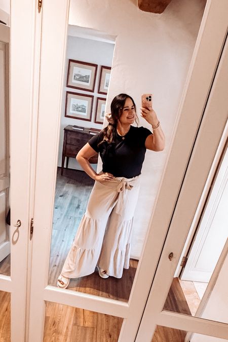 Cute and comfy travel outfit in my fun wide leg trousers and basic tshirt! 

Wearing an xl in both!

Curvy
Midsize
Size 12
Neutral trouser
Platform sandals
Travel outfit
Comfy outfit
Swim cover
Vacation outfit
Casual outfit
Amazon fashionn

#LTKTravel #LTKFestival #LTKMidsize