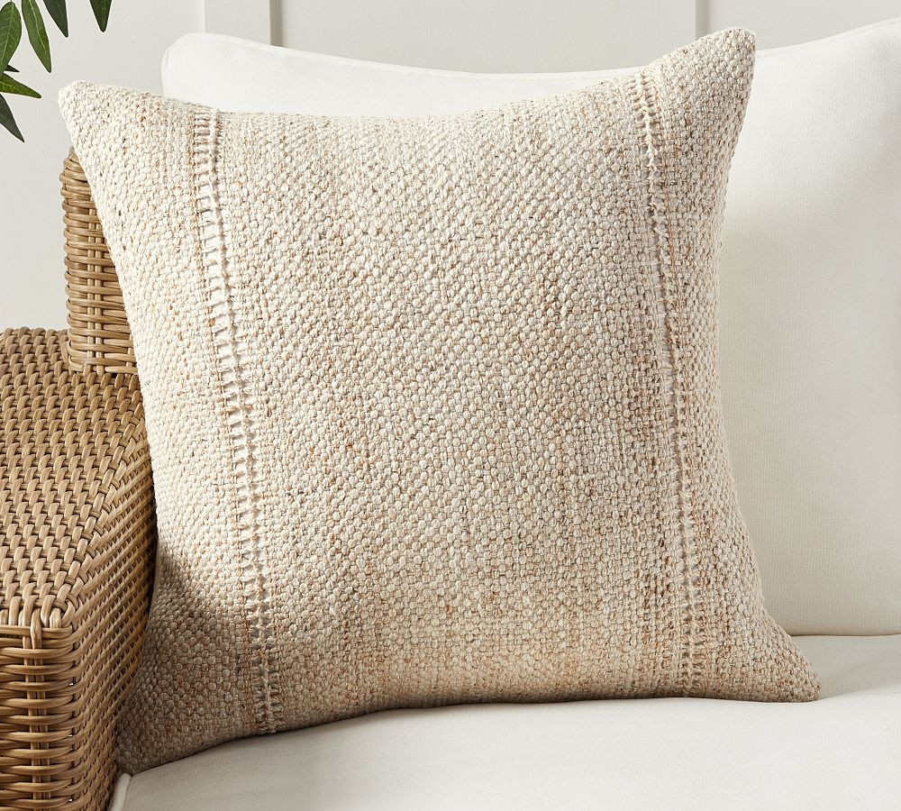 Emilio Handknit Outdoor Throw Pillow | Pottery Barn (US)