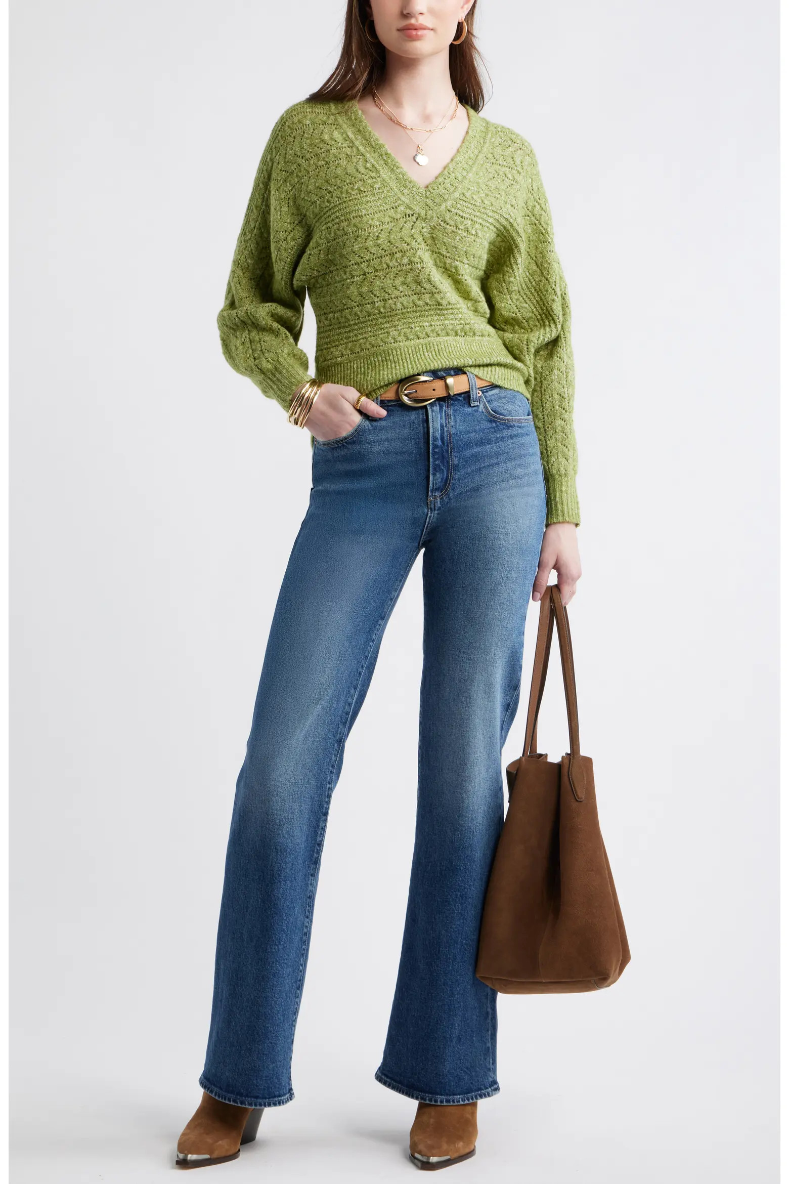 Treasure & Bond Pointelle Dolman Sleeve Sweater (Women) | Nordstrom | Nordstrom