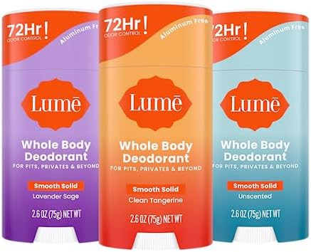 Lume Whole Body Deodorant - Smooth Solid Stick - 72 Hour Odor Control - Aluminum Free, Baking Sod... | Amazon (US)