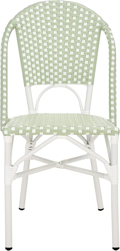 SAFAVIEH Outdoor Collection Oliver Green/White Bistro Chair Set of 2 (Fully Assembled) | Amazon (US)