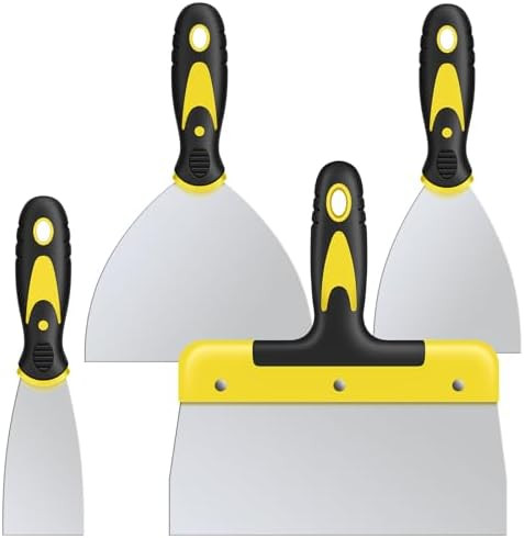 DEKEones Putty Knife Set, 4PCS Stainless Steel Scraper Paint Tool with Comfortable Grip for Drywa... | Amazon (US)