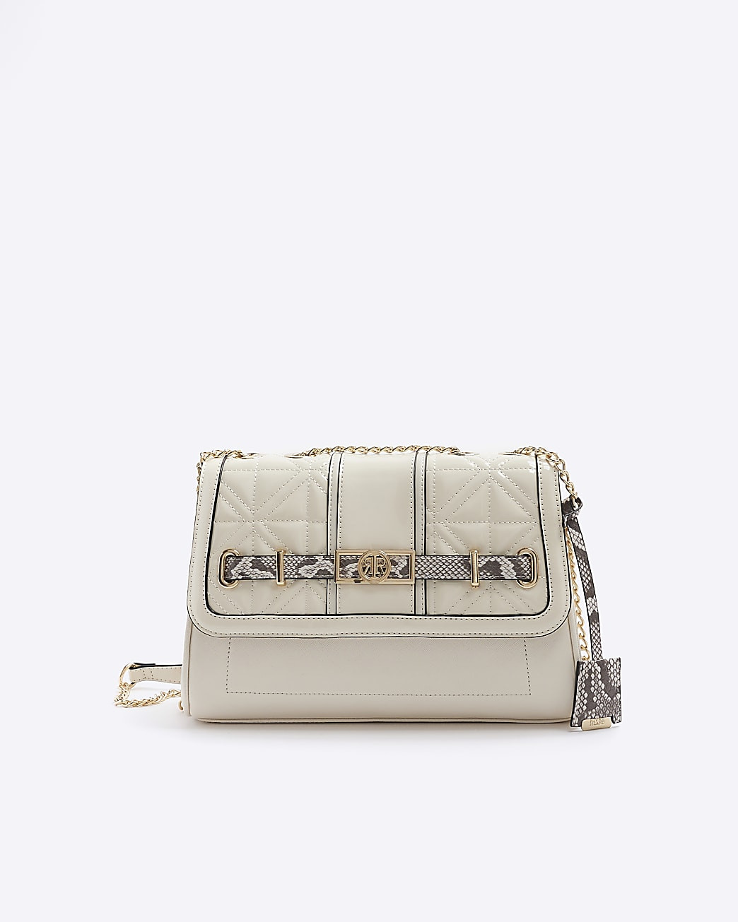 Cream quilted chain strap shoulder bag | River Island (UK & IE)
