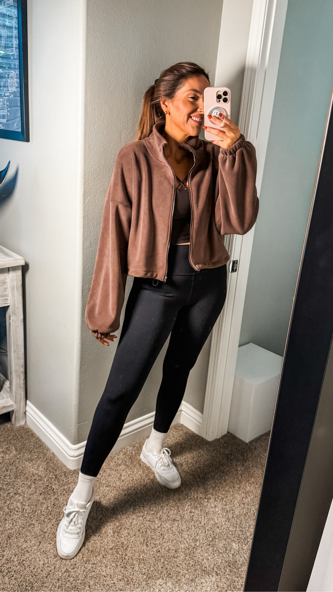 Size M leggings and tank. Size S jacket 

#LTKfitnessgoals #LTKmorningroutine #LTKdayinmylife