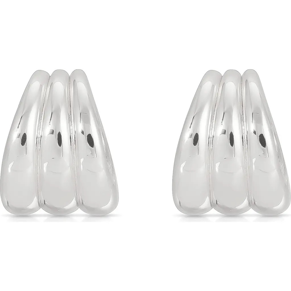 Ettika Rooted Vines Medium Hoop Earrings in Silver at Nordstrom | Nordstrom