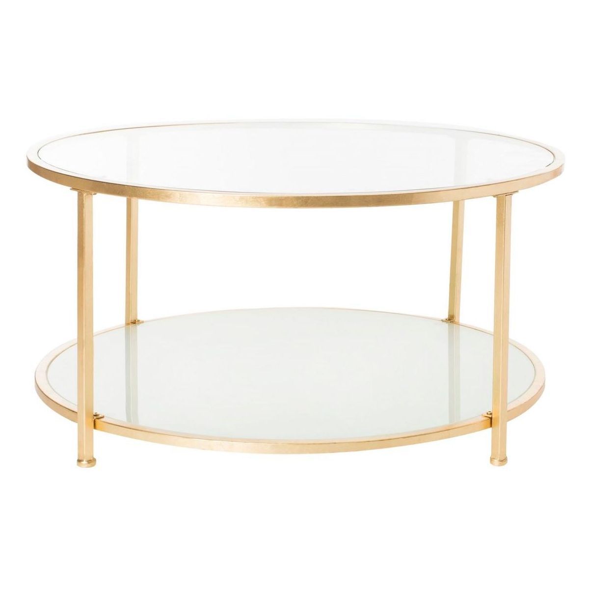 Ivy 2 Tier Round Coffee Table - Glass/Gold Foil - Safavieh | Target