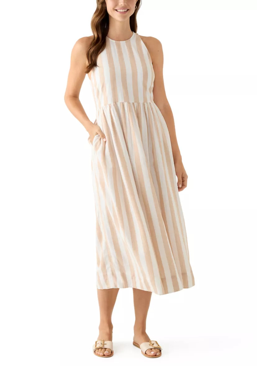 Women's Sleeveless Linen Yarn Dyed Tank Dress | Belk