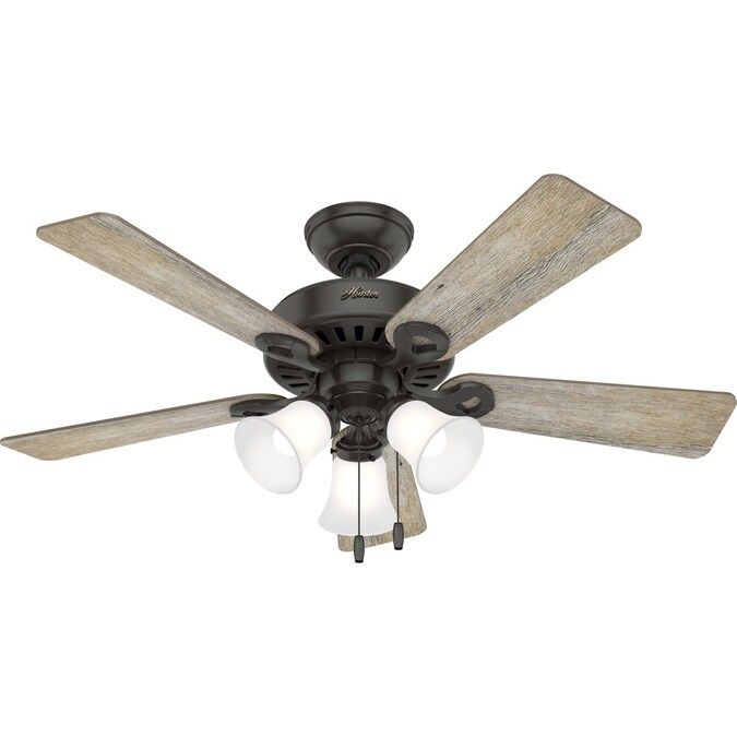 Hunter Ridgefield Noble Bronze 44-in LED Indoor Ceiling Fan with Light Kit (5-Blade) | Lowe's