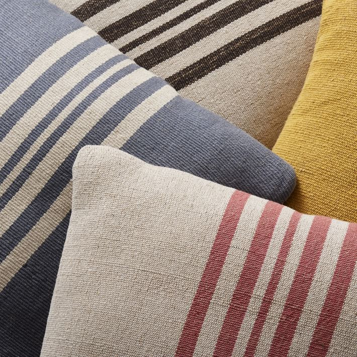 Natural Center Stripe Indoor/Outdoor Pillow | West Elm (US)