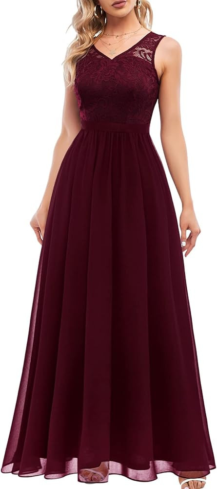 DRESSTELLS Women's Formal Dresses, Modest Wedding Guest Bridesmaid, Maxi Cocktail Party Prom Even... | Amazon (US)