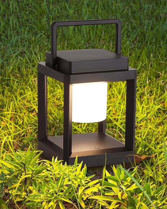 DAKAFUL Outdoor Table Lamp, Led Lamps for Nightstand, Solar Lanterns Outdoor Hanging for Patio Wa... | Amazon (US)
