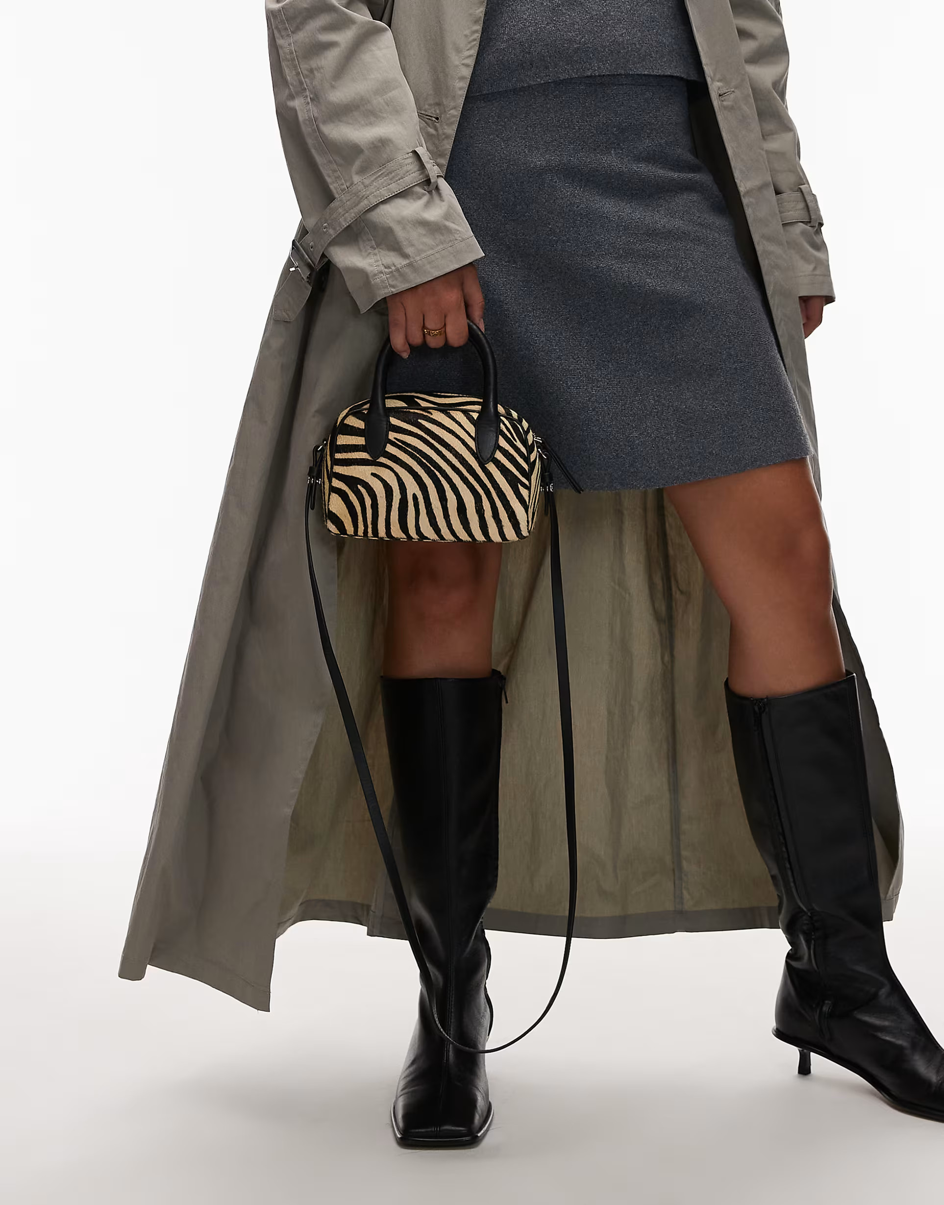 & Other Stories hairy zebra print leather nano bowling bag in white multi | ASOS (Global)