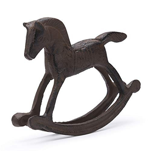 BRASSTAR Cast Iron Rocking Horse Statue 6.3” Garden Home Office Desk Decor Collection Childlike Figurine TQZDPT47 | Amazon (US)