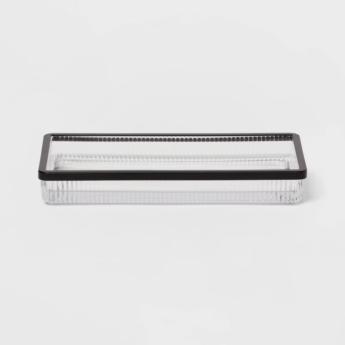 Ribbed Glass Tray Black - Threshold™: Metal & Glass Vanity Organizer, Easy to Clean | Target