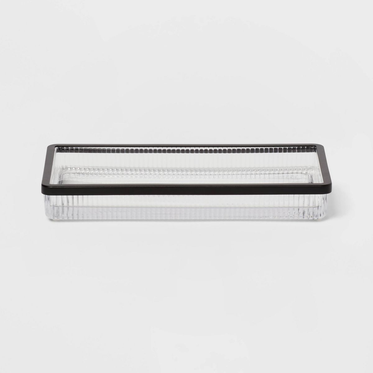 Ribbed Glass Tray Black - Threshold™ | Target