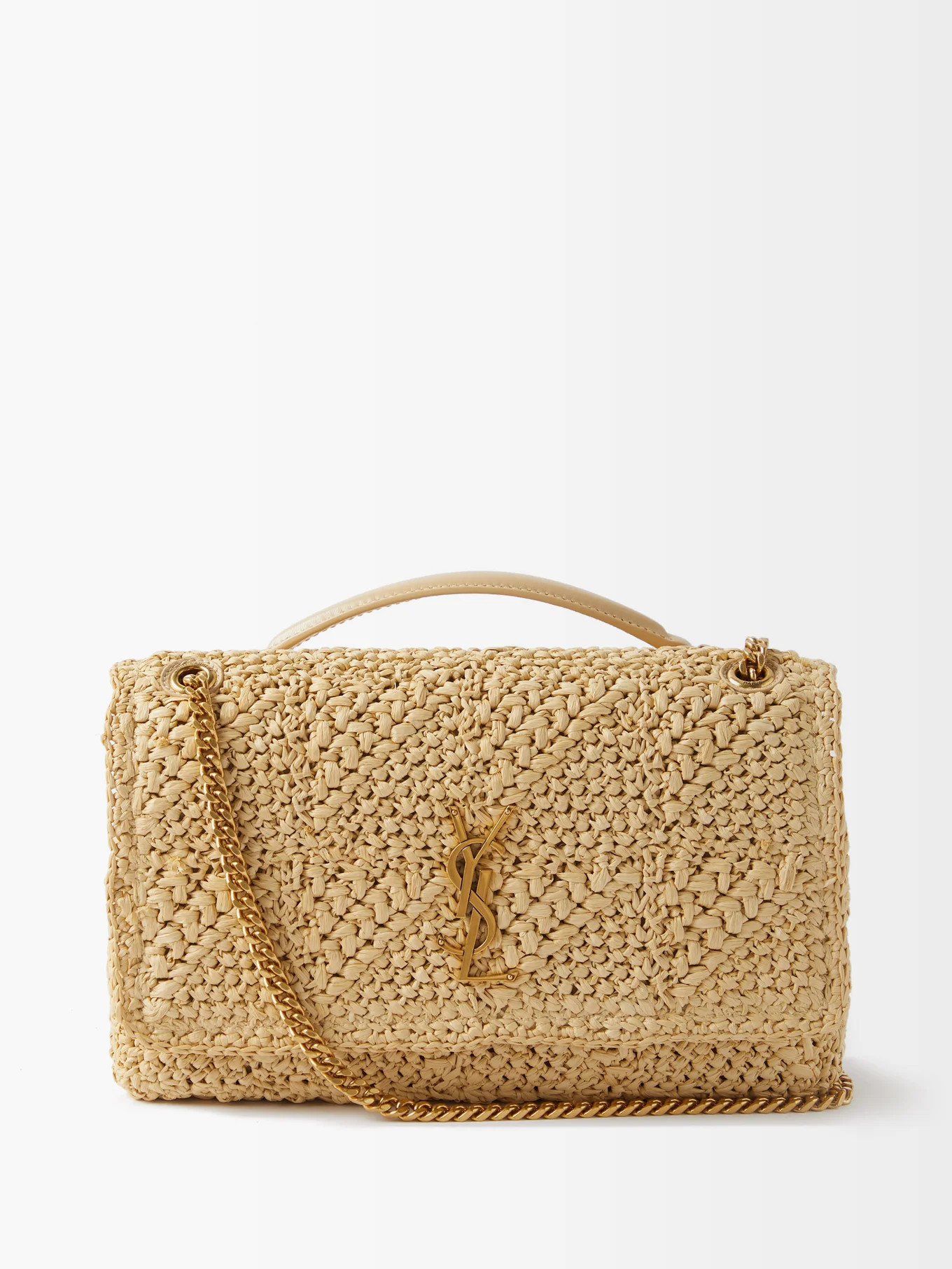 Jamie YSL-logo faux-raffia shoulder bag | Saint Laurent | Matches (US)