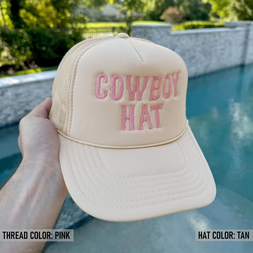 Cowboy Hat Embroidered, Embroidery Trucker Cowboy Hat, Cowboy Hat - Etsy | Etsy (US)