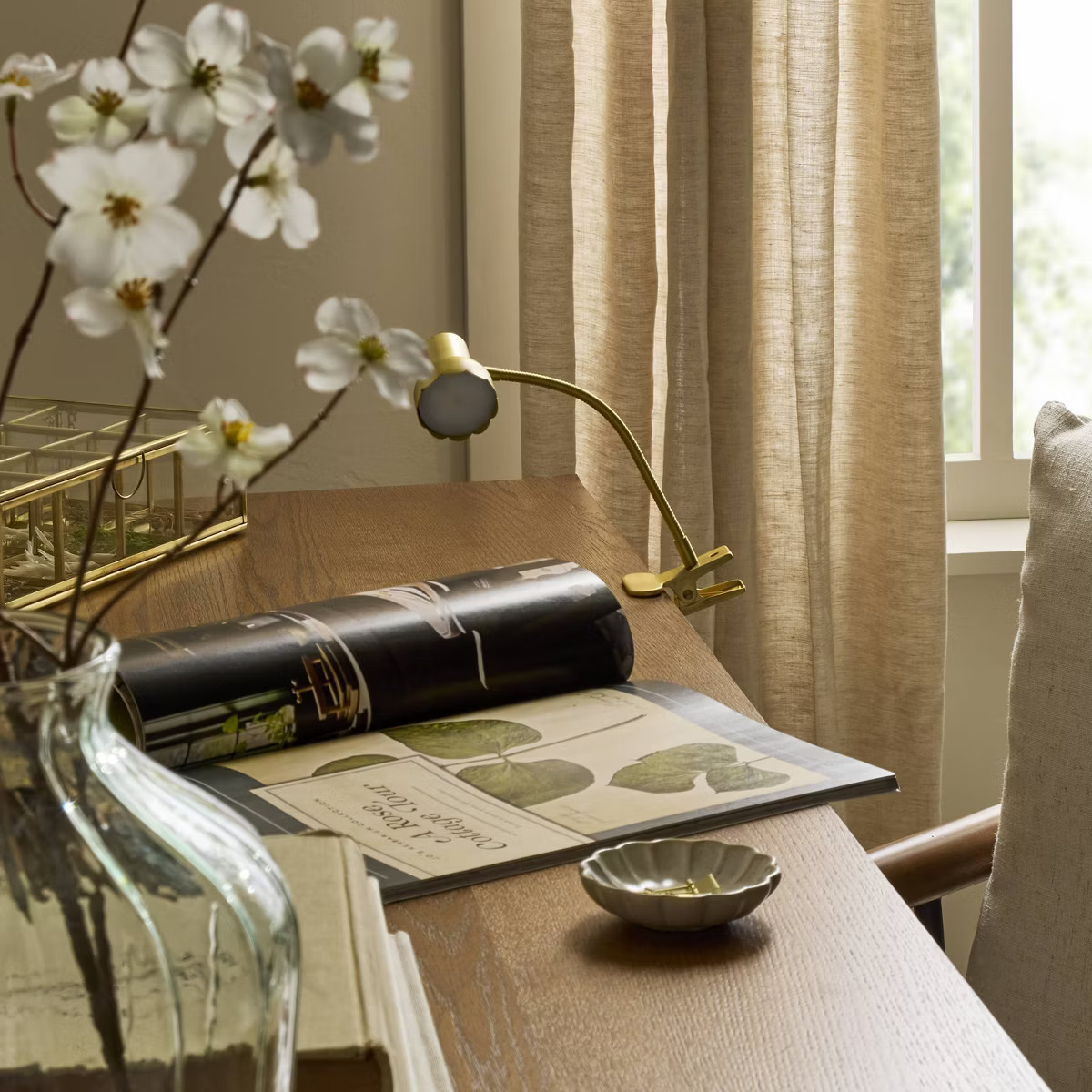 Scalloped Brass Clip Light (Includes LED Light Bulb) - Hearth & Hand™ with Magnolia | Target